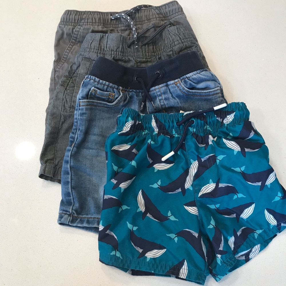 Set of 4 Toddler Boy Shorts and Swim Trunks 2T